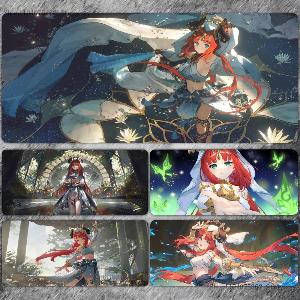 G-Genshin I-Impact N-Nilou Anime Non-slip Mouse Pad Suitable For Office Computers Laptops E-sports Game Desk Mats XXL Keyboard