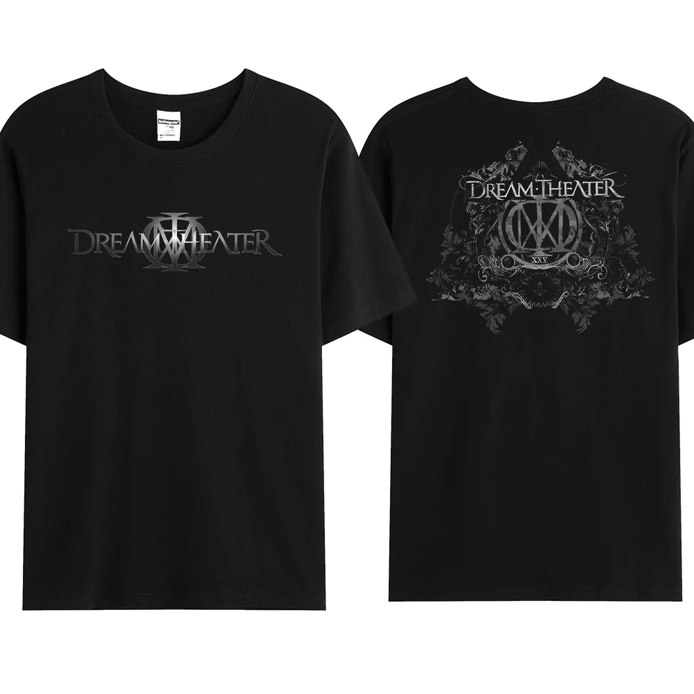 

2023 Summer DreamTheater logo T shirt Casual Black 100% Cotton Hip Hop Comfort sided top tees