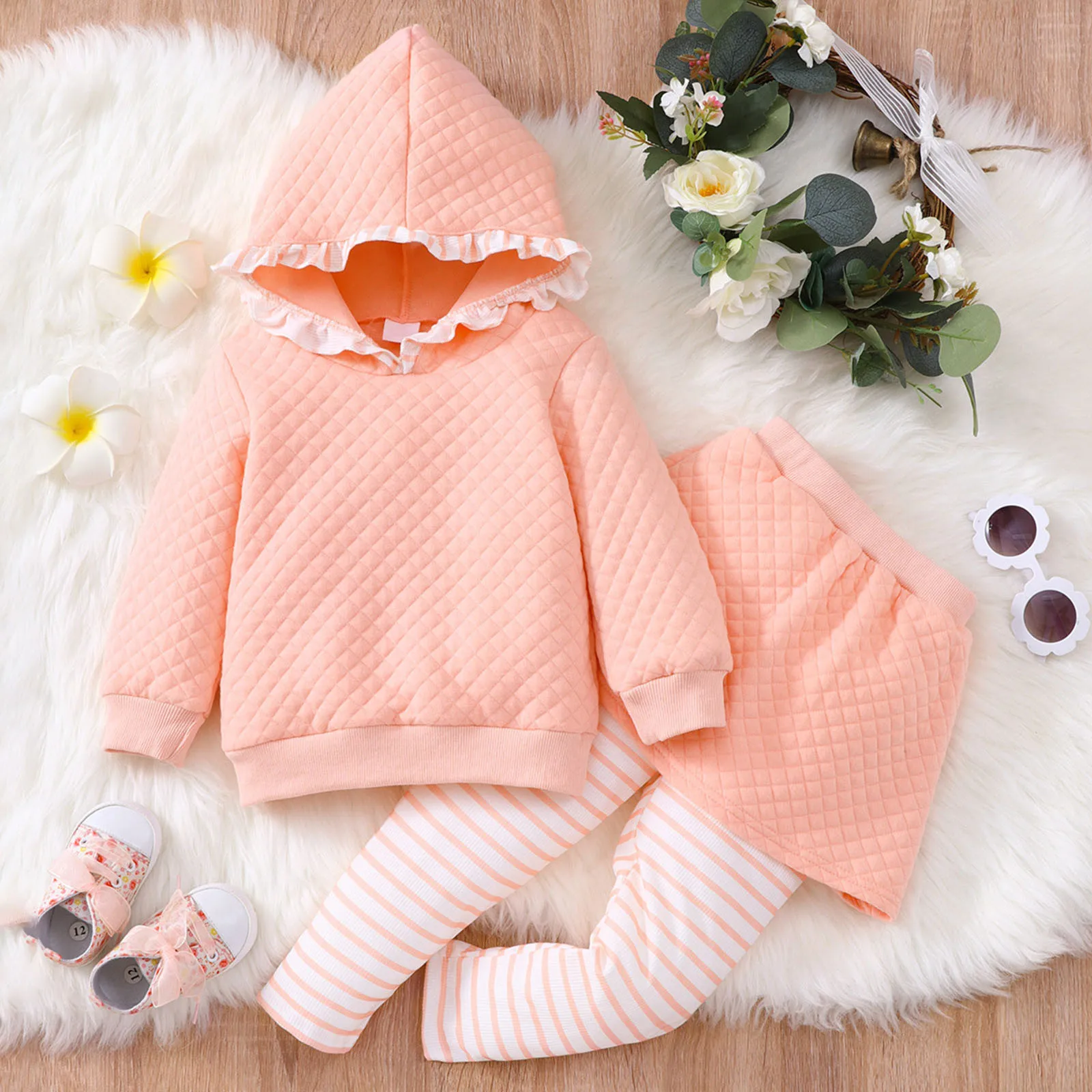 

Autumn And Winter Baby Girls Top Pants Suit Cartoon Long Sleeve Pullover Soft Top Striped A Star Is Born Outfit Baby Newborns
