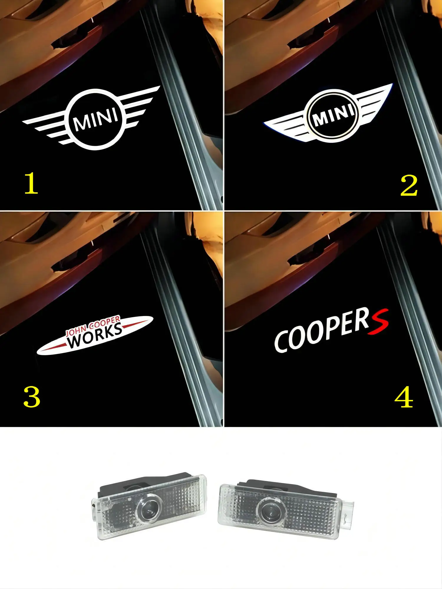 Проектор автомобильной двери 2 шт для BMW Mini Cooper Works R55 R56 R50 R53 R59 R57 R60 R61 F54 F55 F56 F57 F58 F60