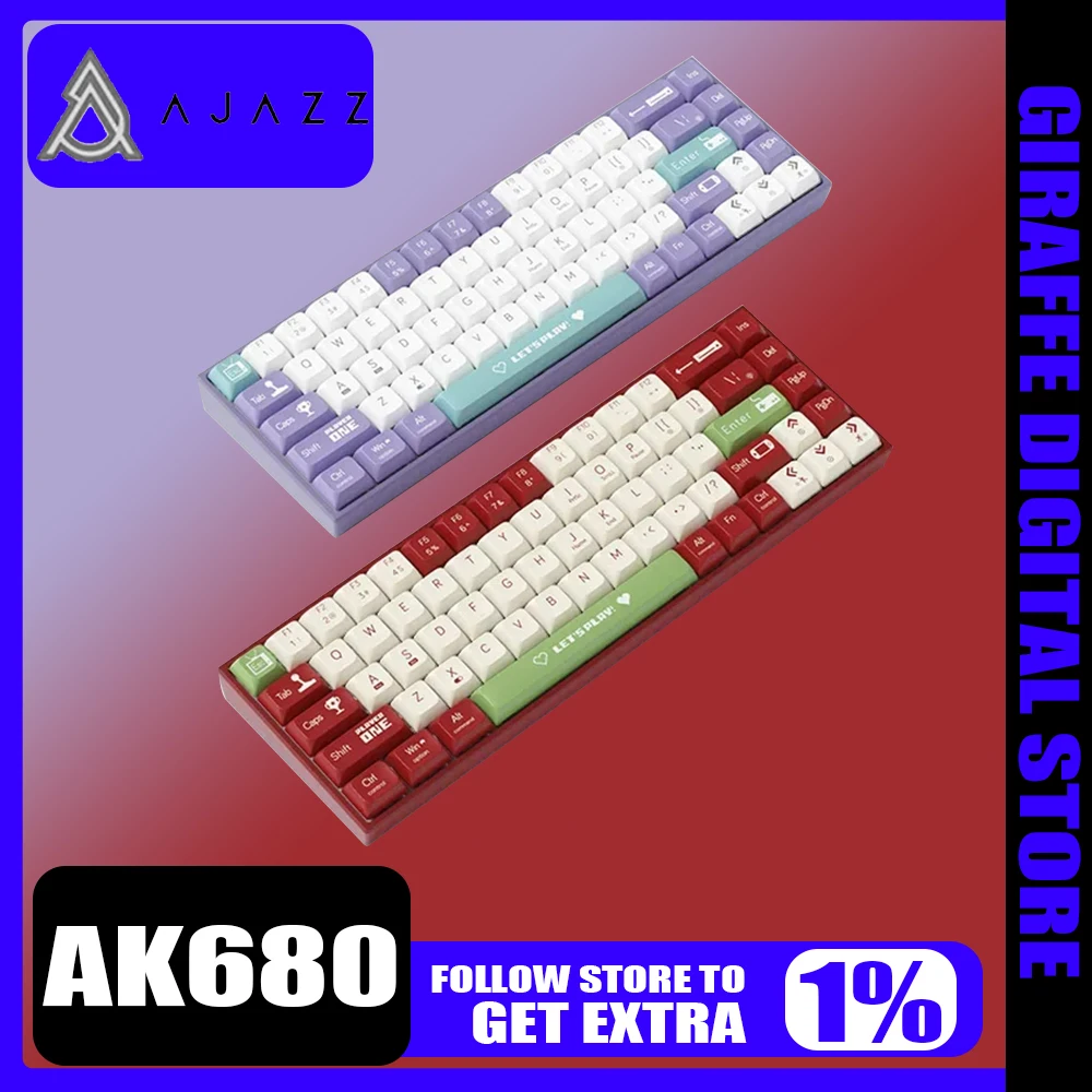 AJAZZ AK680 Механическая клавиатура с возможностью горячей замены двойной режим Bluetooth