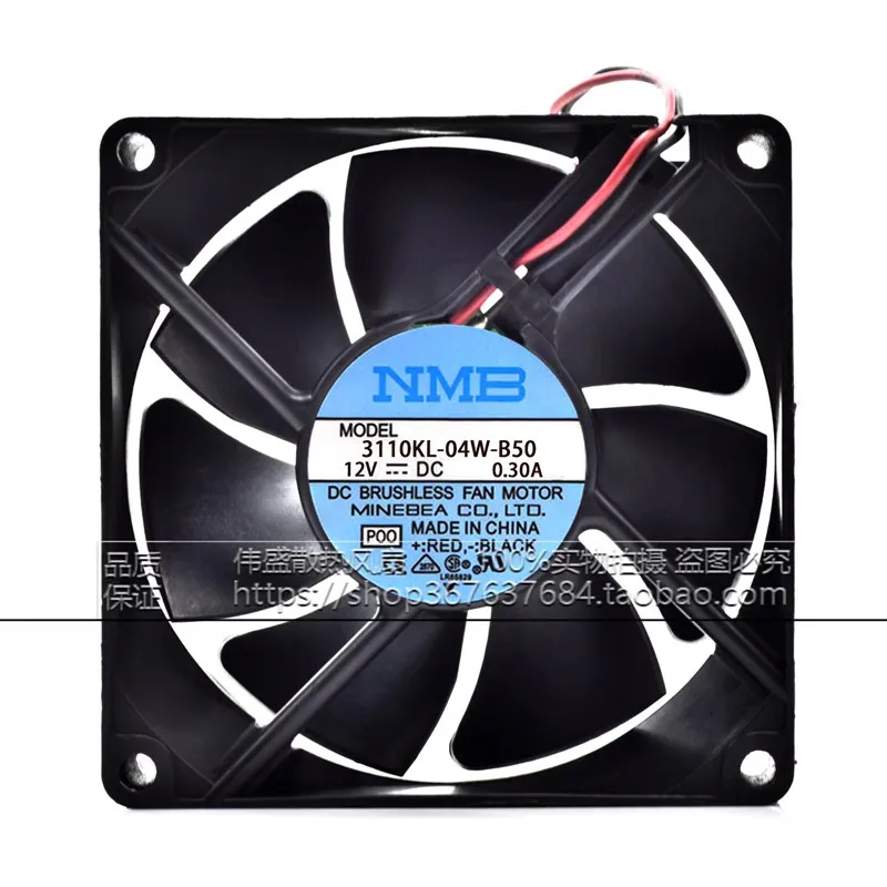 Подлинный 3110KL-04W-B50/B59 80*80*25 мм 12 В 0,30a 8 см двойной шариковый преобразователь частоты мощный вентилятор охлаждения