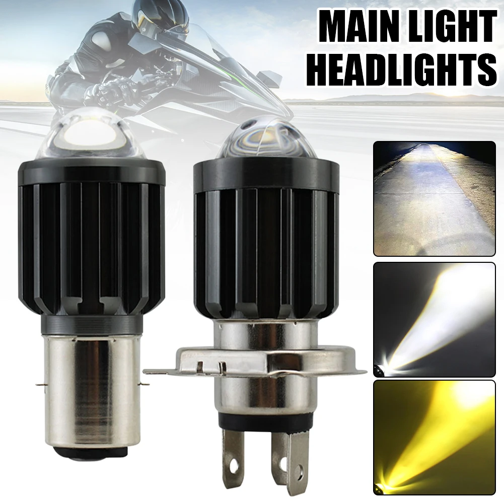 

1pcs CSP 10000Lm H4 LED Moto BA20D LED Moto Motorcycle Headlight Bulbs Lens Yellow Hi Lo Lamp Motorbike Headlight Lamp
