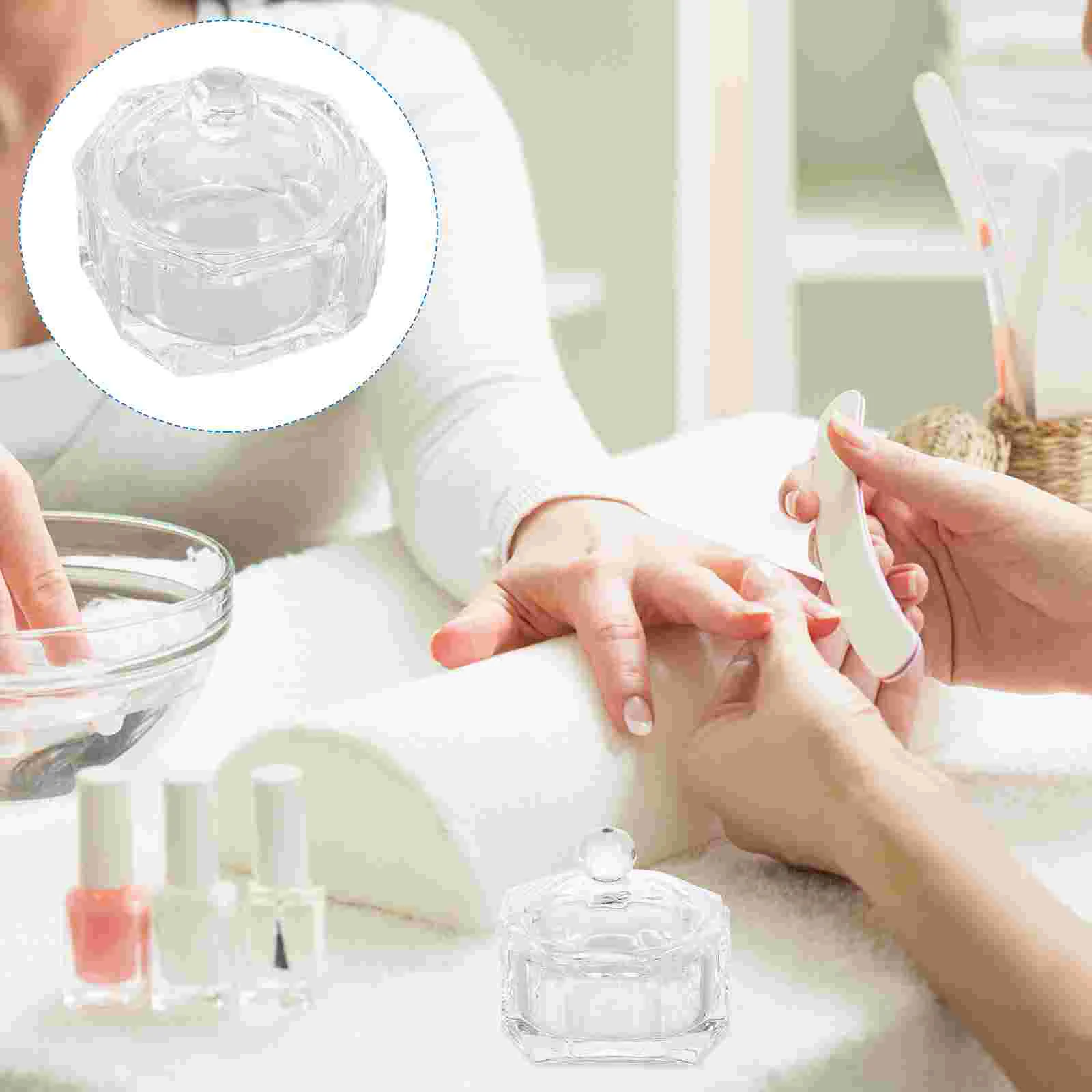 

Nail Cup Liquid Crystaldish Powder Dappen Container Manicure Bowl Jar Brush Monomer Glass Tools Painting Salon Glassware
