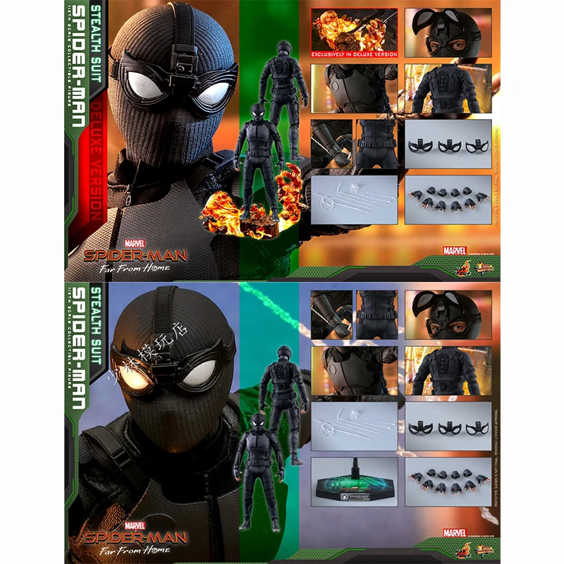 

In Stock Original Hot Toys Marvel Spider-Man: Far From Home Spider-Man Stealth Suit 1/6 Th Scale Anime Action Figures Model Toys