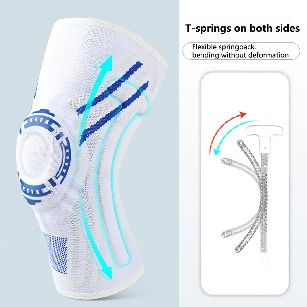 

1 шт. практичная компрессионная Нескользящая боковая пружина, защита колена для фитнеса, Поддержка коленной чашечки, спортивный наколенник