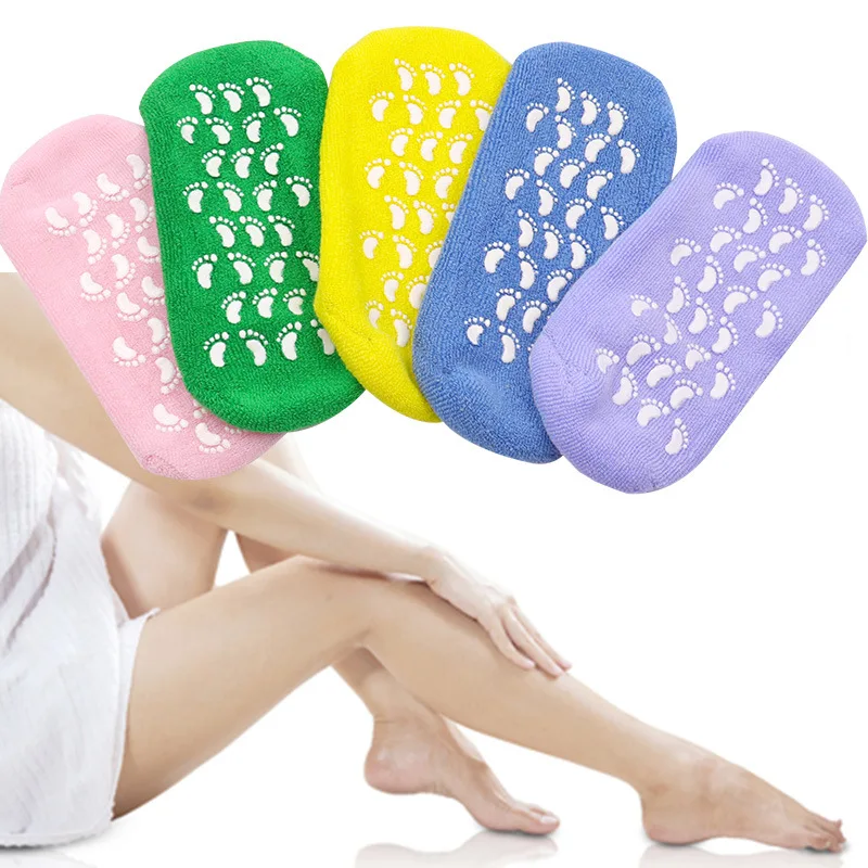 

Foot Care Spa Moisturizing Gel Socks 1pair Exfoliating Dry Cracked Soft Skin Sock Pedicure Hard Heel Skin Protector Repairing