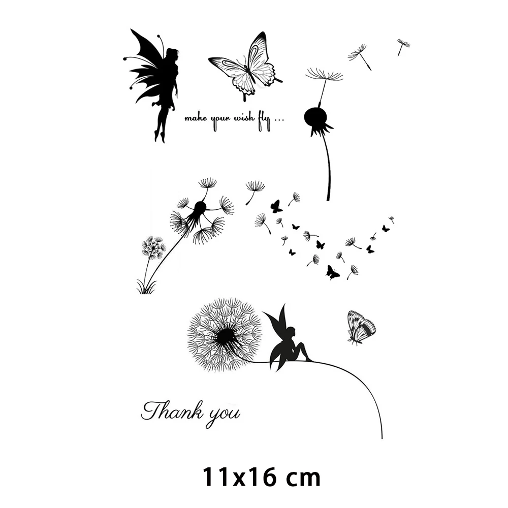 

New Arrivals dandelion Fairy Clear Stamps for DIY Scrapbooking Card Transparent Rubber Stamps Making Photo Album Crafts Template