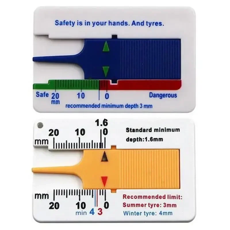 Измеритель глубины протектора колеса автомобиля 0-20 мм 2 шт.