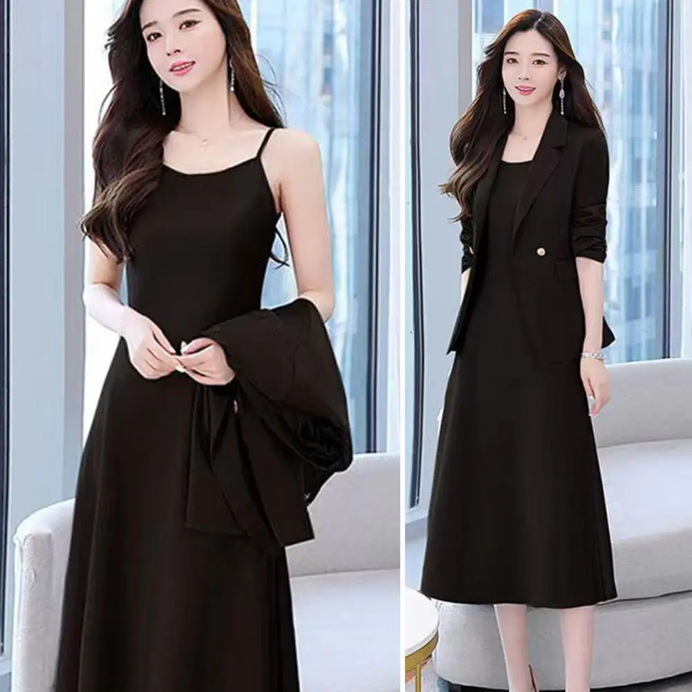 

High Street Blazer Skirt Sets Women 2023 Oversize Office Lady Elegant Short Suit Jacket Suspender Dress 2pcs Set/single