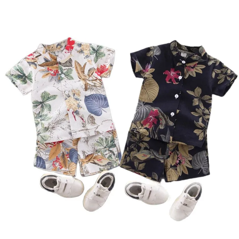 

Cartoon Print Clothing For For Children Summer 2Pcs Sets For Boys Tracksuit Kids Short Sleeve Sports Suit Baby Boys Outfit
