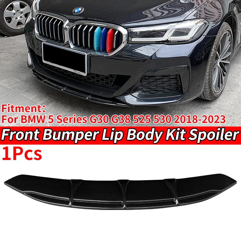 Car New Adjustable Accessories Front Bumper Splitter Lip Body Kit Spoiler Chin Plate For BMW 5 Series G30 G38 525 530 2018-2023