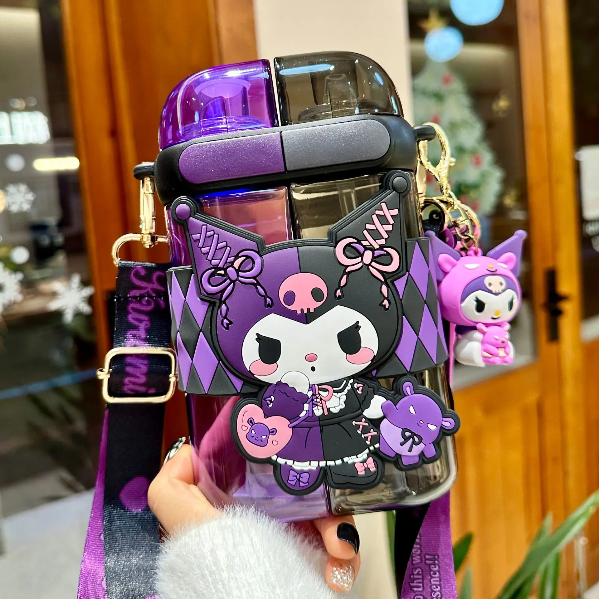 Креативная чашка HelloKitty двойная бутылка для питьевой воды с соломинкой