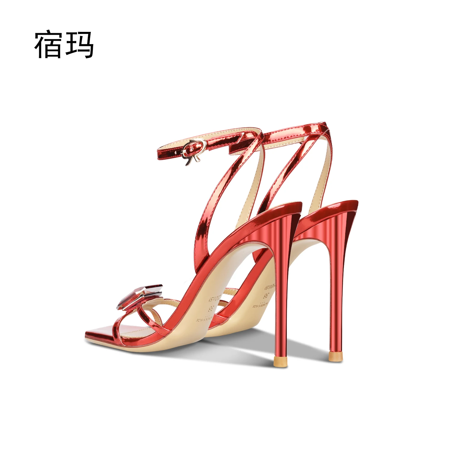 Women's Gladiator Sandals Summer 2023 New Luxury Rhinestone Crystal Fashion Ankle Strap High Heels Open Toe Elegant Ladies Shoes