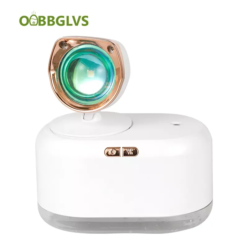 

2 in 1 Mini Wireless Sunset Lamp Air Humidifier Water Aroma Diffuser 2000mAh Battery Desktop For Home Office And Take Photos