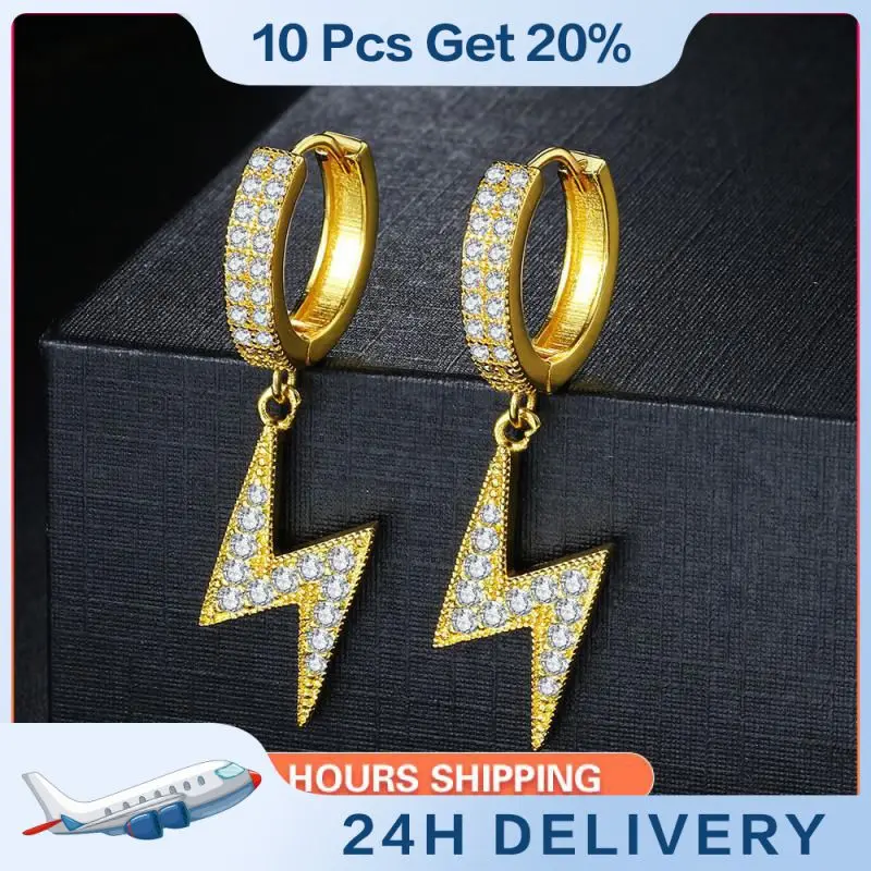 

Earrings Fashion Popular Zircon Hip Hop Earrings For Women Women Jewelry Gift Double Row Drill Earrings Women's Earrings Jewelry
