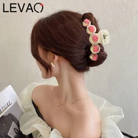 levao 2022 korean tulip hair claws elegant frosted resin hair clips hair pins barrette headgear for women girls hair accessories
