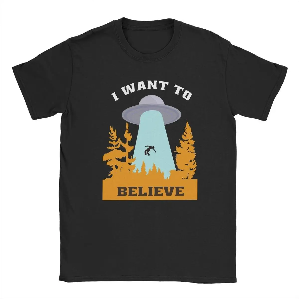 

I Want To Believe The X Files Men's T Shirt Casual Tee Shirt Short Sleeve Crew Neck T-Shirt 100% Cotton Big Size Clothes