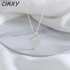 Ожерелье CIAXY 925 с подвеской в виде мерцающего сердца с матовой подвеской для женщин и девушек, цепочка в виде лавицы с эффектом задутия, ювелирные изделия серебряного цвета