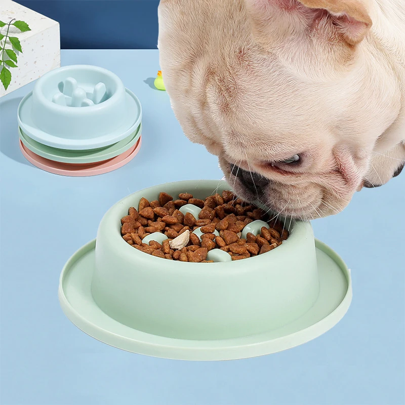 

Pet Slow Down Eating Feeder Dish Bowl Thicken Anti-choke Bowl Prevent Obesity Pet Dogs Supplies Material Plastic 3 Colors