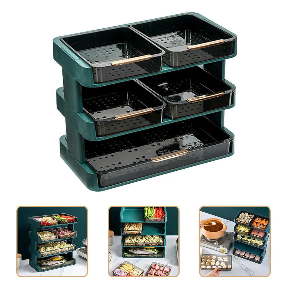 

Vegetable Storage Shelf Multi-layers Condiment Rack Drainage Food Holder