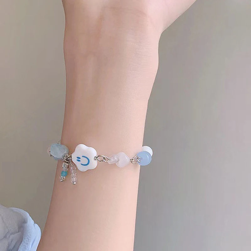 Женский браслет Y2k с бусинами в виде синего облака модный нишевой стиле Instagram