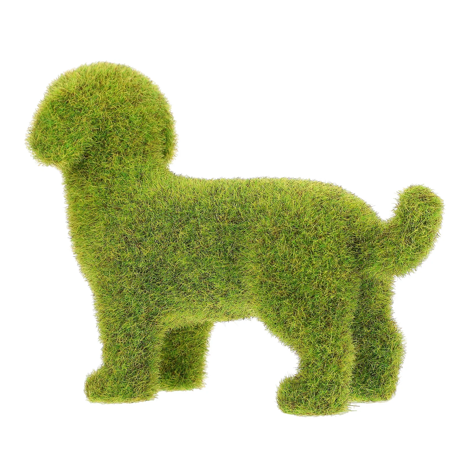 

Bunny Figurine Green Fuzzy Flocked Animals Garden Outdoor Statues Housewarming Gift Mini Animal Statue