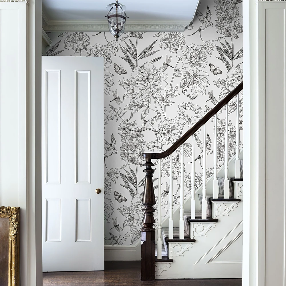 

Виниловые обои с цветочным принтом