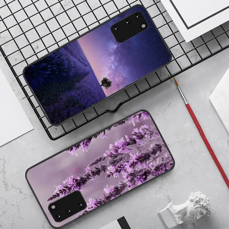 

Lavender Purple Flowers Phone Case for Samsung S20 lite S21 S10 S9 plus for Redmi Note8 9pro for Huawei Y6 cover