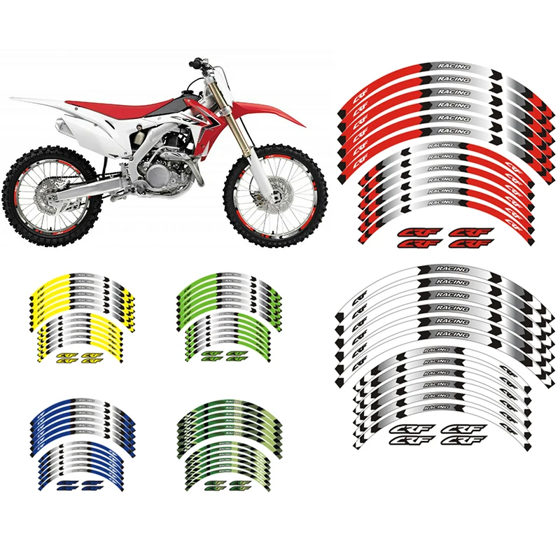 

Аксессуары для мотоциклов с ободом 21 "19", яркие наклейки, Набор светоотражающих полосок для HONDA CRF450R CRF 450R 2002-2021 20 19 18 17