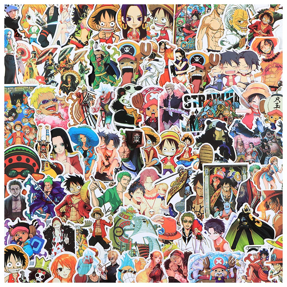 

10/30/60/120pcs Classic Anime ONE PIECE Stickers Cool Luffy Cartoon Sticker for Laptop Skateboard Bike Stationery Kid Decal Toys