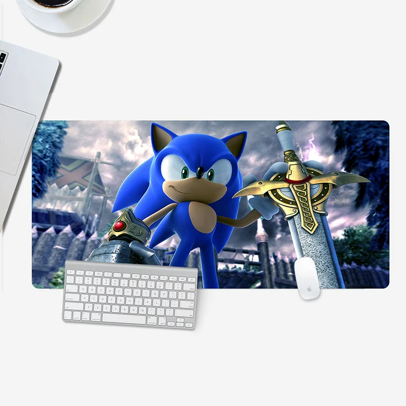 Фото Коврик для клавиатуры и стола с аниме-Sonic, удобный коврик для мыши, игровой коврик для мыши XL, высокоскоростной коврик для мыши, настольный ко... №2