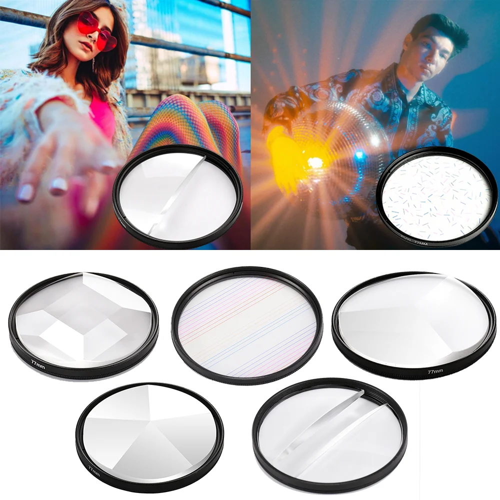 Kaleidoscope Prism Filter Kaleidoscope FX Split Diopter Special Effects Photography Accessories DSLR Camera Lens Prism