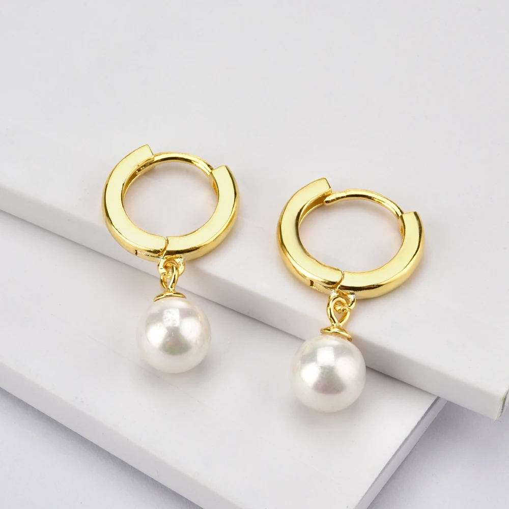 

Glossy Round Hoop Earring for Women Girls Pearls Party Earring Jewelry Cartilage Earrings Unusual Pendientes Accessories Brincos