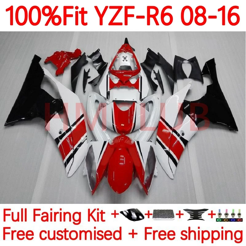 

Injection For YAMAHA YZF600 YZF R6 600 R 6 CC YZF-R6 2008 2016 YZFR6 08 09 10 11 12 13 14 15 16 OEM Fairing 27No.20 Red white