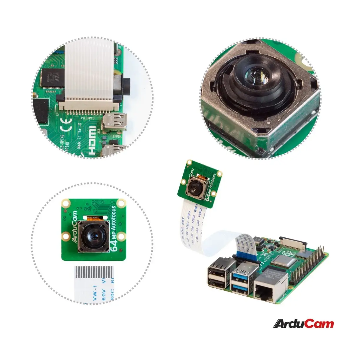 Модуль камеры Arducam 64MP с автофокусом для Raspberry Pi