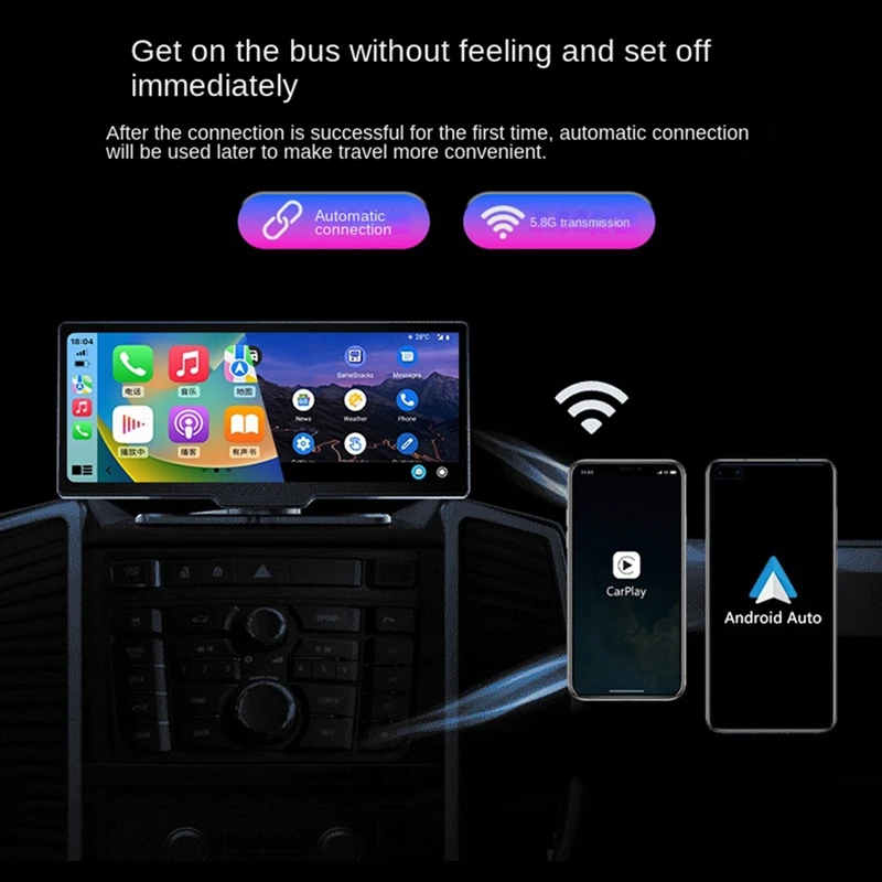 Беспроводной адаптер Carplay 2 в 1 автомобильный с RGB-подсветкой |