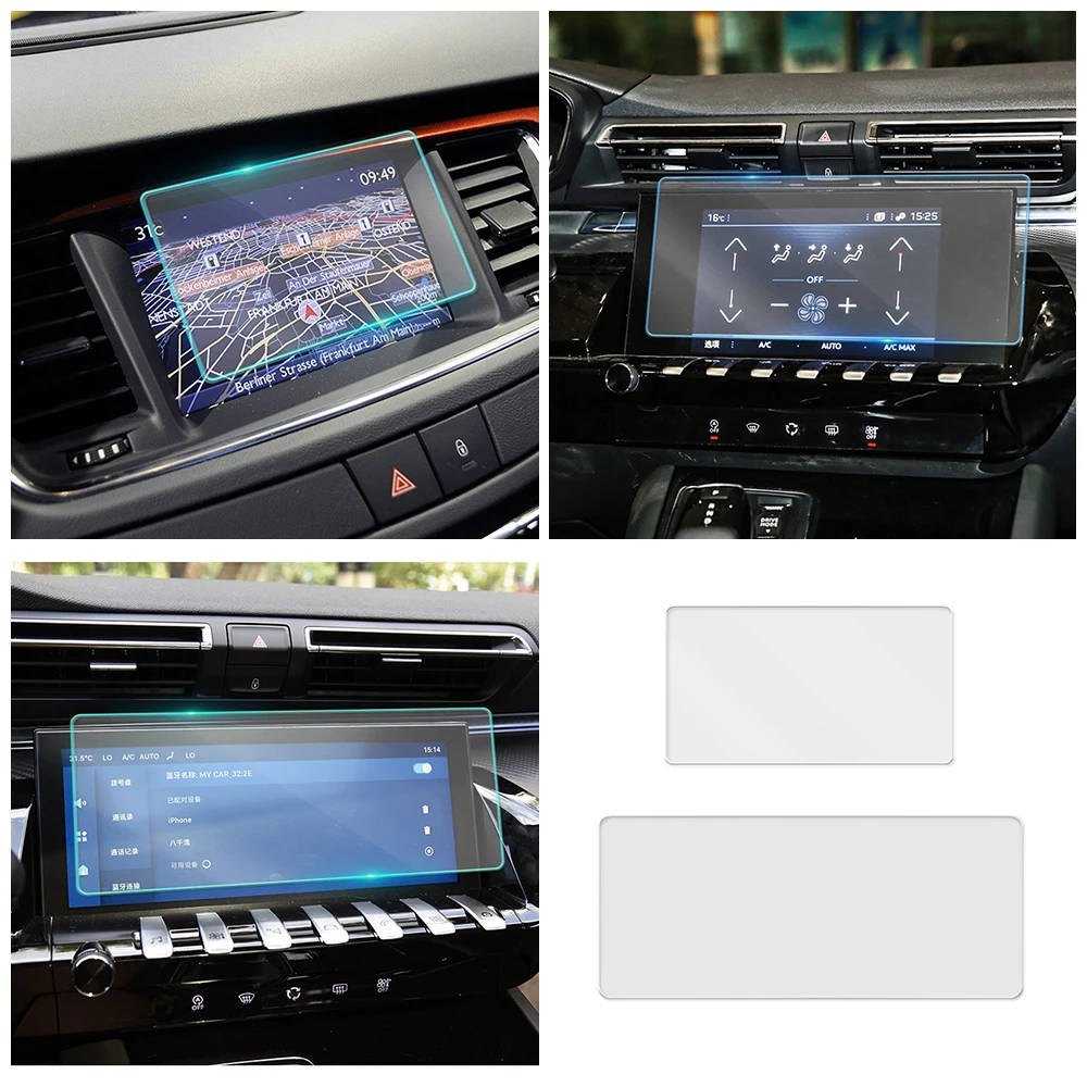 

For Peugeot 508 2011-2021 Car Multimedia Video GPS Navigation LCD Screen Tempered Glass Protective Film Anti Scratch Accessories