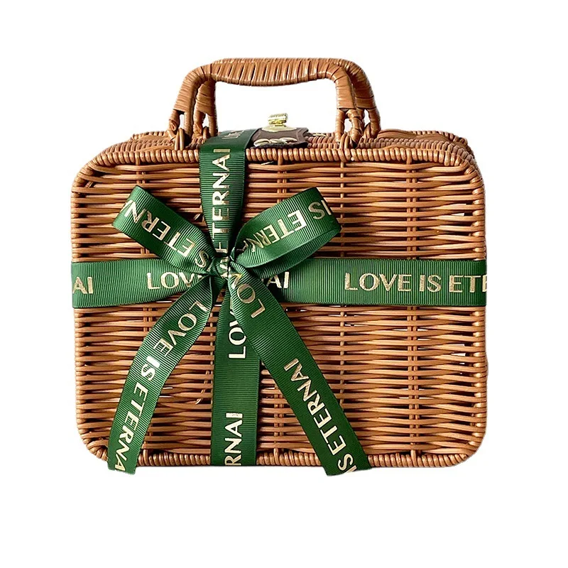 2022 New 12-inch Retro Bamboo Gift Suitcase