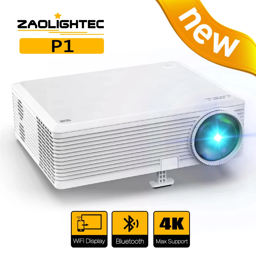 

Проектор ZAOLIGHTEC P1 Full HD, родной проектор для домашнего кинотеатра, наружный проектор 4k, видеопроектор 1080P, Bluetooth, Wi-Fi, Smart TV