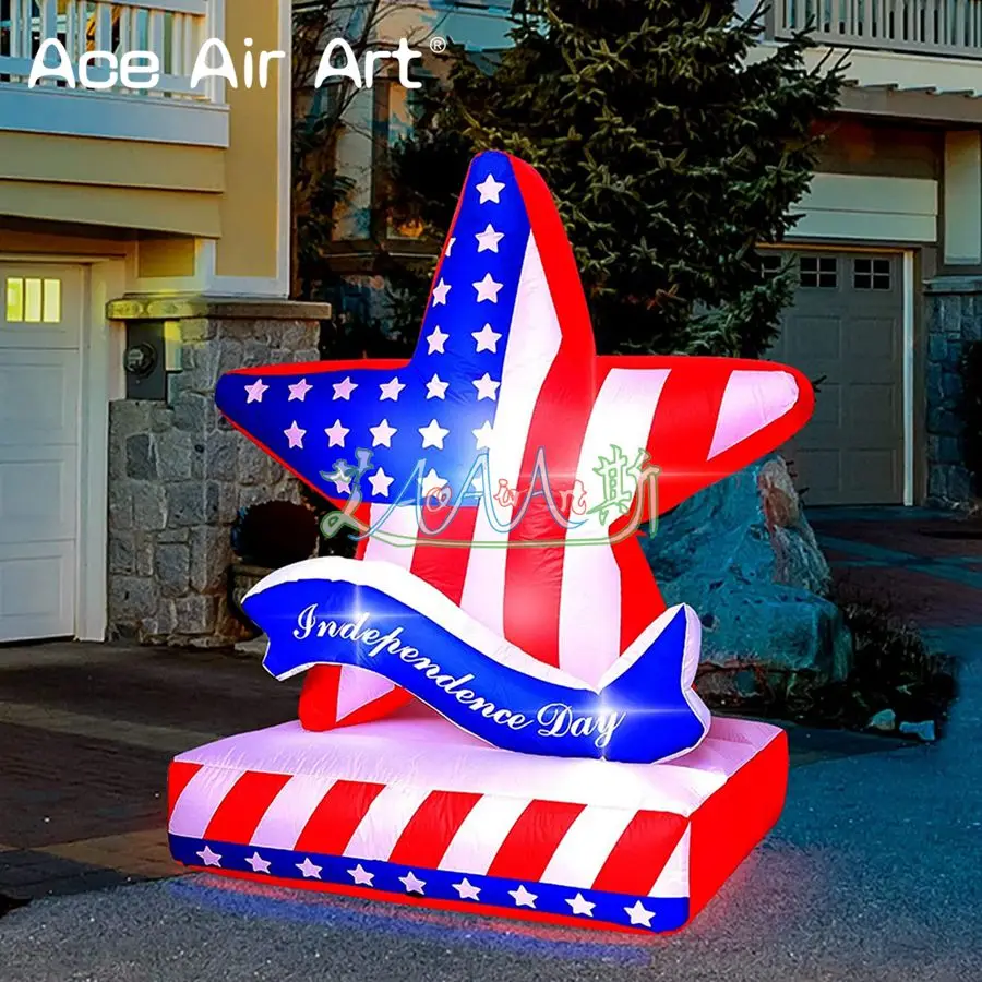 

Beautiful Inflatable America Flag Logo With Lights Inflatable Sign Model For Festival/ Activities Decoration Made By Ace Air Art