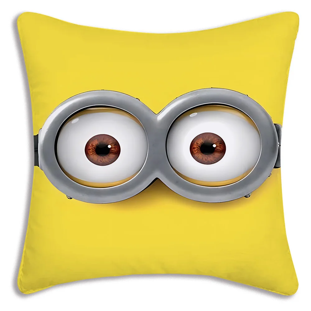 Pillow Covers Cartoon Funny For M-Minionss Sofa Decorative Home Double-sided Printing Short Plush Cute Cushion Cover