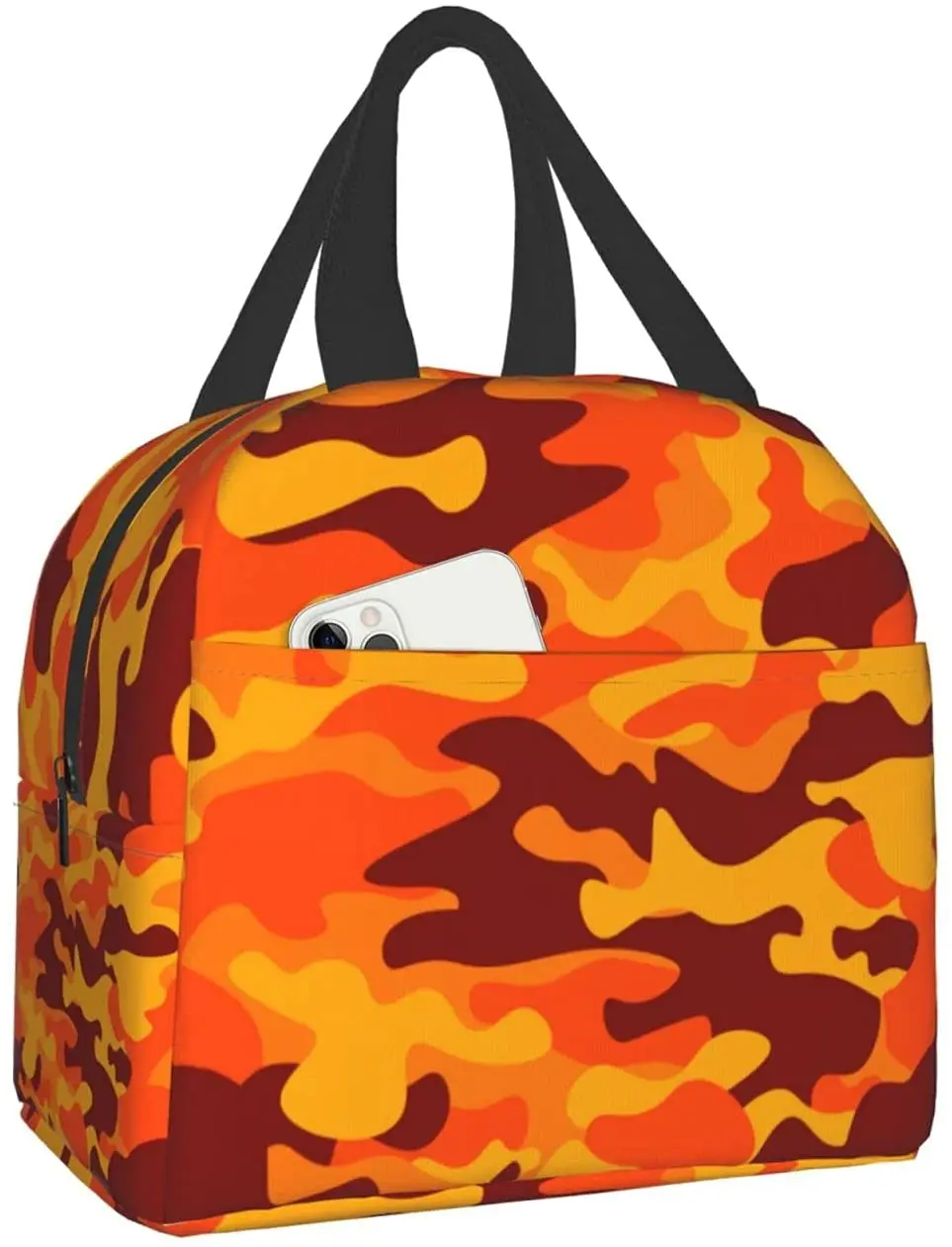 

Оранжевый Камуфляжный осенний многоразовый Ланч-бокс для мальчиков и девочек, изолированный Камуфляжный Ланч-бокс для женщин и мужчин, под...