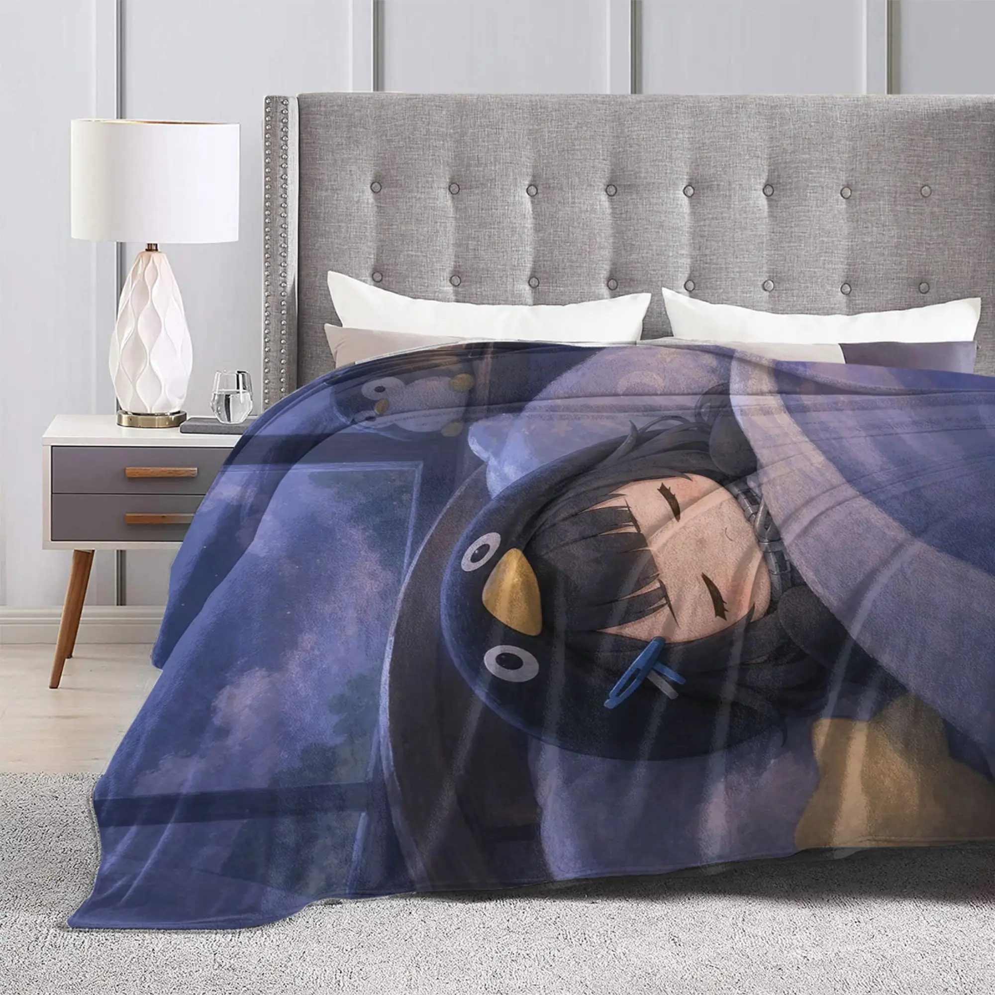 Фото Фланелевое одеяло Gugu Gaga Penguin, модные пледы для сна, покрывало для дивана, кровати, гостиной, 150*125 см №3