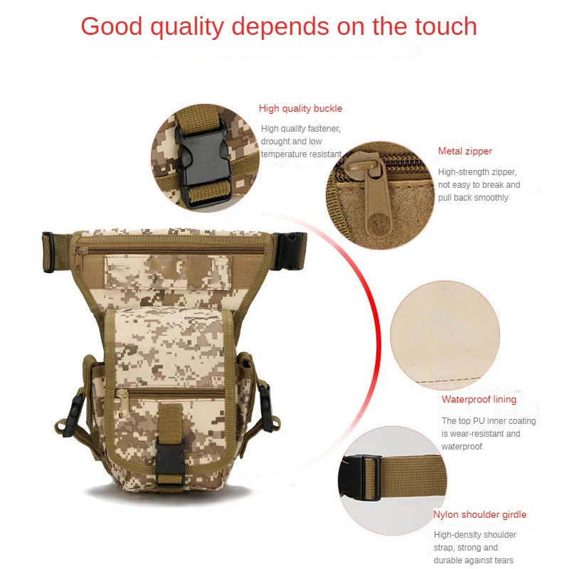 Waterproof Canvas Motorcycle Waist Fanny Pack Hip Rider Tactical Thigh Leg Bags Fanny Pack For Men Chest Bag Camping Hiking