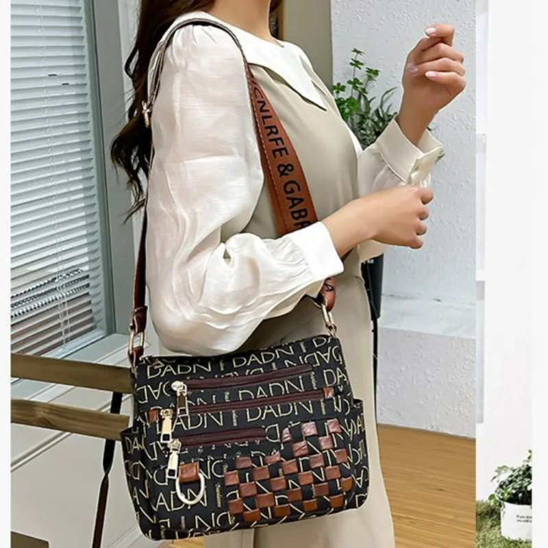 European American leisure canvas large-capacity messenger bag one-shoulder bag Oxford cloth backpack cashier bag middle-aged