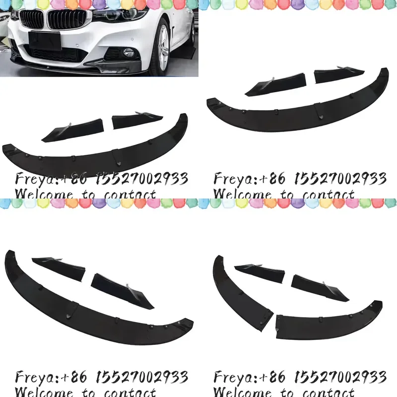 Фото Накладка-спойлер на передний бампер для BMW 3 серии GT F34 2014-2019 (328i, 330i, 335i, 340i) с пакетом M: диффузор, сплиттер, защита №1