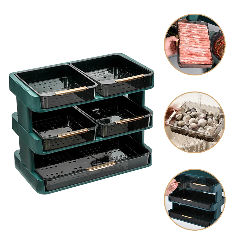 

Kitchen Storage Shelf Stackable Fruit Rack Detachable Vegetable Tray Holder