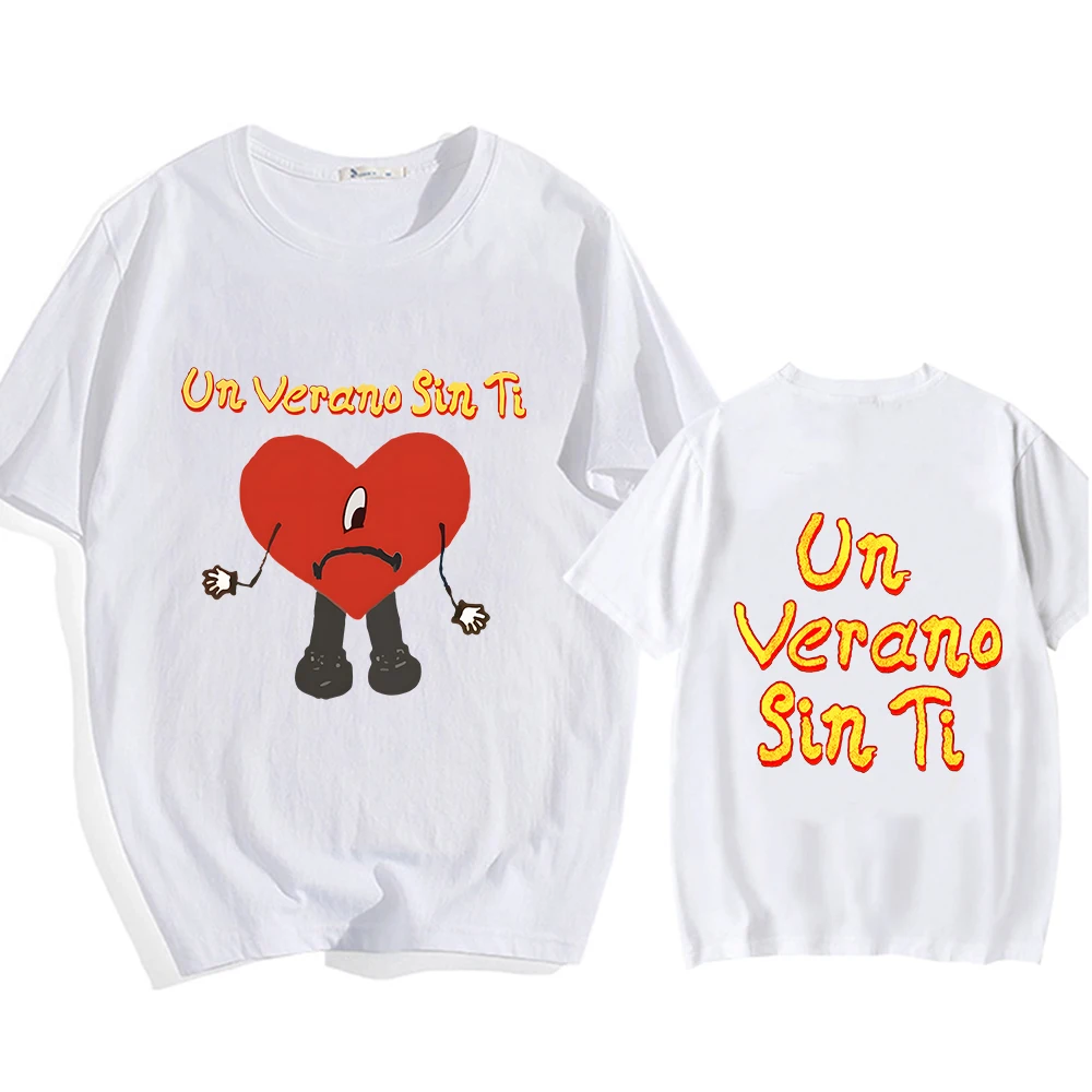 

Футболка с принтом «плохой кролик» для мужчин и женщин, свободная футболка без декора музыкального альбома в стиле Харадзюку, уличная одежда в стиле хип-хоп, 100% хлопок, летняя футболка
