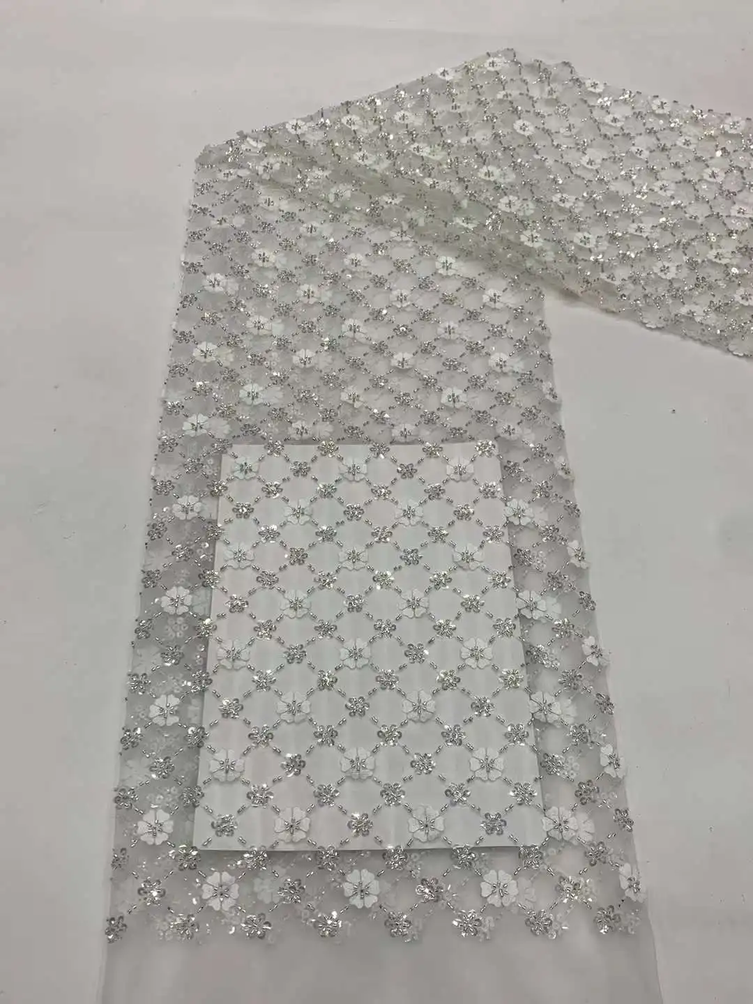 

Африканские блестки, кружевная ткань 2023, Высококачественная вышивка бисером, нигерийский французский тюль, кружевной материал для свадебного платья